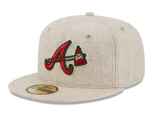 Load image into Gallery viewer, Atlanta Braves New Era Wool Tomahawk Tan 59Fifty 5950 Fitted Hat