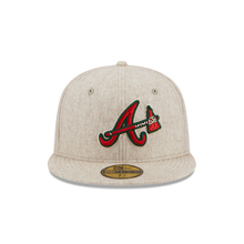 Load image into Gallery viewer, Atlanta Braves New Era Wool Tomahawk Tan 59Fifty 5950 Fitted Hat