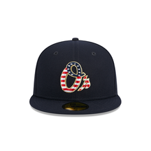 Load image into Gallery viewer, Baltimore Orioles New Era Patriotic USA July4 59Fifty Fitted Cap