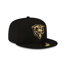 Load image into Gallery viewer, Chicago Bears New Era Black Gold Metallic 59Fifty Fitted Cap