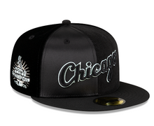 Load image into Gallery viewer, Chicago White Sox New Era 59Fifty 5950 Triple Black Satin & Corduroy Fitted Cap