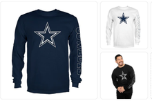 Load image into Gallery viewer, Dallas Cowboys Mens Schaefer Long Sleeve T-Shirt