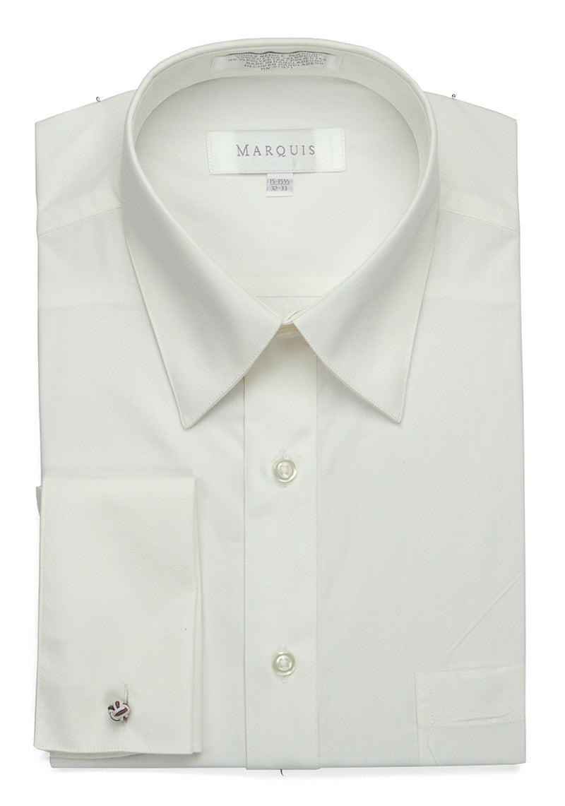 Slim Fit French Cuff Dress Shirt with Links 16 1/2 / 34-35 / Ecru