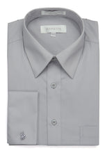 Load image into Gallery viewer, French Cuff Silver Color Dress Shirt with Links - Regular Fit