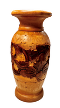 Load image into Gallery viewer, Two Toned Hand Carved 6 X 13" Wooden Vase