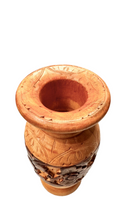 Load image into Gallery viewer, Two Toned Hand Carved 6 X 13" Wooden Vase