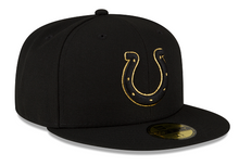Load image into Gallery viewer, Indianapolis Colts New Era Black Gold Metallic 59Fifty 5950 Fitted Cap