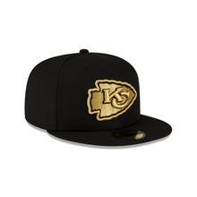Load image into Gallery viewer, Kansas City Chiefs 5950 New Era Black Gold Metallic 59Fifty Fitted Cap