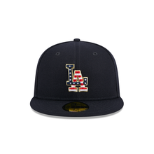 Load image into Gallery viewer, LA Dodgers New Era Patriotic USA July4 59Fifty 5950 Fitted Cap