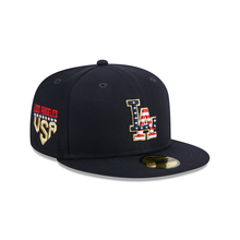 Load image into Gallery viewer, LA Dodgers New Era Patriotic USA July4 59Fifty 5950 Fitted Cap