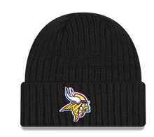 Load image into Gallery viewer, Minnesota Vikings Crucial Catch Black Tech Knit New Era Beanie