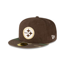 Load image into Gallery viewer, Pittsburg Steelers New Era Brown Corduroy & Camouflage 59Fifty Fitted Cap