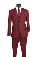 Load image into Gallery viewer, Slim Fit Single-Breasted Suit in Navy, Grey & Burgundy Colors