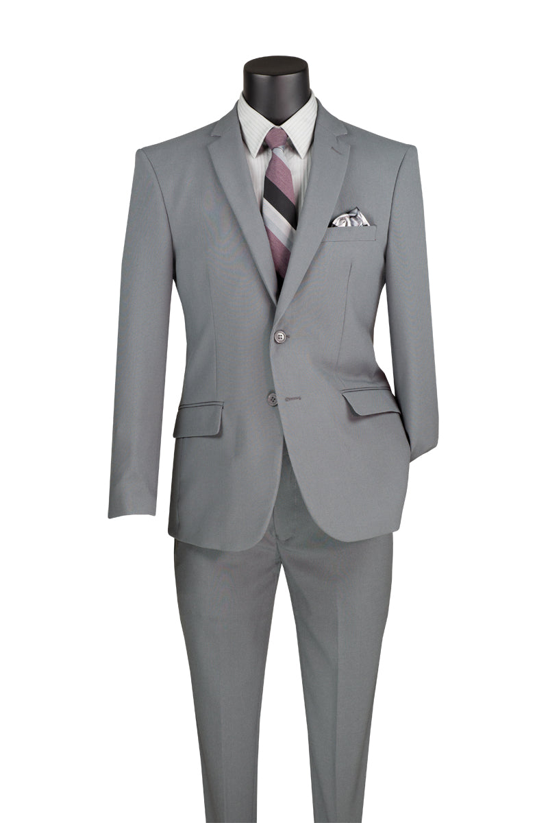 Slim Fit Single-Breasted Suit in Navy, Grey & Burgundy Colors – The Look!  Shopthelookonline.com