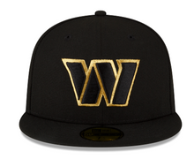 Load image into Gallery viewer, Washington Commanders New Era Black Gold 5950 Metallic 59Fifty Fitted Cap