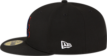 Load image into Gallery viewer, Atlanta Braves 59Fifty 5950 150th Anniversary Sidepatch New Era Fitted Cap with Red Metallic outline on Logo