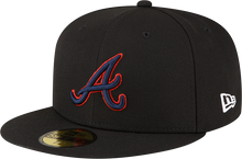 Load image into Gallery viewer, Atlanta Braves 59Fifty 5950 150th Anniversary Sidepatch New Era Fitted Cap with Red Metallic outline on Logo