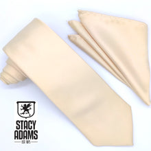Load image into Gallery viewer, Stacy Adams Solid Satin Tie and Hanky Set