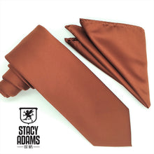 Load image into Gallery viewer, Stacy Adams Solid Satin Tie and Hanky Set