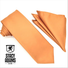 Load image into Gallery viewer, Stacy Adams Solid Satin Tie and Hanky Set