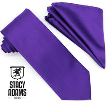 Load image into Gallery viewer, Stacy Adams Solid Satin Tie and Hanky Set