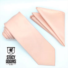 Load image into Gallery viewer, Stacy Adams Solid Satin Tie and Hanky Set