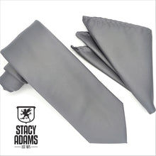 Load image into Gallery viewer, Stacy Adams Solid Satin Tie and Hanky Set