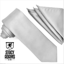 Load image into Gallery viewer, Stacy Adams Solid Satin Tie and Hanky Set
