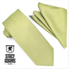 Load image into Gallery viewer, Stacy Adams Solid Satin Tie and Hanky Set