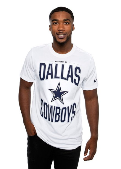 Dallas Cowboys Nike Dri-Fit Cotton Mens Property of Short Sleeve T-Shirt XL / White