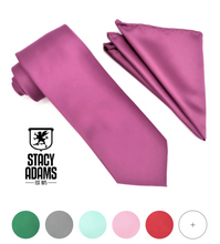 Load image into Gallery viewer, Stacy Adams Solid Satin Tie and Hanky Set