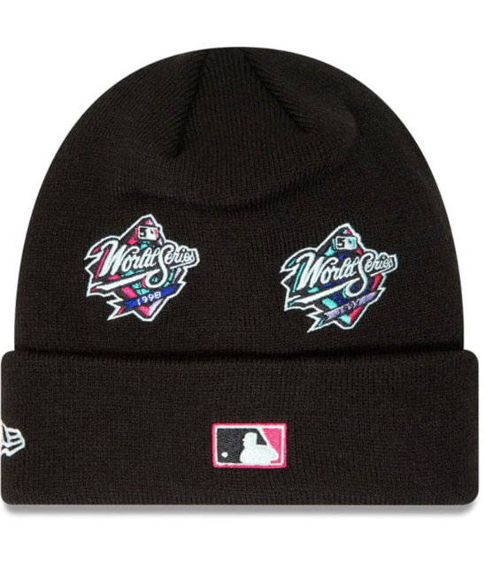 Atlanta Braves Black Polar Lights Beanie Hat