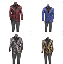 Load image into Gallery viewer, Luxurious Velvet Foil Print Modern Fit Blazer     BM02