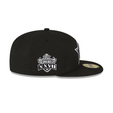 Load image into Gallery viewer, Dallas Cowboys New Era Men's Side Patch Super Bowl XXV11 59Fifty Black Hat with Black Star outlined in White