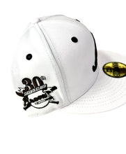 Load image into Gallery viewer, Atlanta Braves New Era 59Fifty 30th Season Side Patch Exclusive Fitted Cap - White with Brown Logos