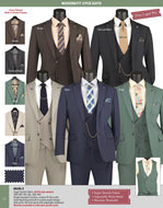 Modern Fit Single Breasted Vested Super Stretch Fabric 3 Pc Suit # MV2K3