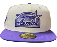 Load image into Gallery viewer, Houston Astros 45th Anniversary 59Fifty 5950 New Era Ivory Chrome Purple Fitted Cap