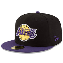 Load image into Gallery viewer, Los Angeles LA Lakers 59Fifty 5950 New Era Fitted Black &amp; Purple  Cap