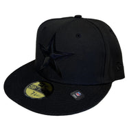 Dallas Cowboys Black on Black New Era 59Fifty 5950 Fitted Cap