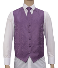Load image into Gallery viewer, Men's Microfiber Paisley Vest, Tie, and Hanky Set in 45 Colors # 20