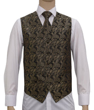 Load image into Gallery viewer, Men's Microfiber Paisley Vest, Tie, and Hanky Set in 45 Colors # 20