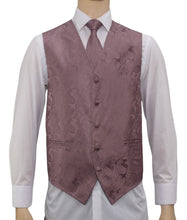 Load image into Gallery viewer, Men's Microfiber Paisley Vest, Tie, and Hanky Set in 45 Colors # 20