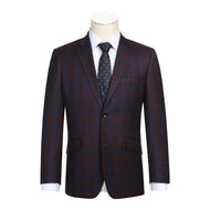 Single Breasted New Slim Fit Blazer # 294-24 Burgundy Blue