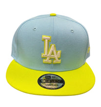 Load image into Gallery viewer, Los Angeles Dodgers New Era 9Fifty Light Blue with White Lime 2 Tone Color Pack 950 Snapback Hat