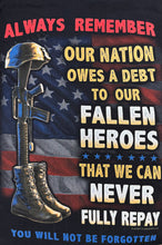 Load image into Gallery viewer, Our Nation Owes a Debt to our FALLEN HEROES that we can NEVER FULLY REPAY Tee