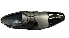 Load image into Gallery viewer, Classy &amp; Elegant Lace Up Black &amp; Silver Shoe by Amali # Draper