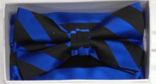 Load image into Gallery viewer, Stacy Adams Striped Bow Tie &amp; Hanky Set # SB199