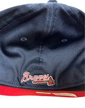 Load image into Gallery viewer, Atlanta Braves New Era Navy 59Fifty 5950 Fitted Cap with Navy Atlanta Logo Outlined in White &amp; Red