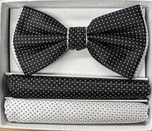 Load image into Gallery viewer, Two Tone Double Layered Pre-Tied Bow Tie with Two Hankies # BT2T101