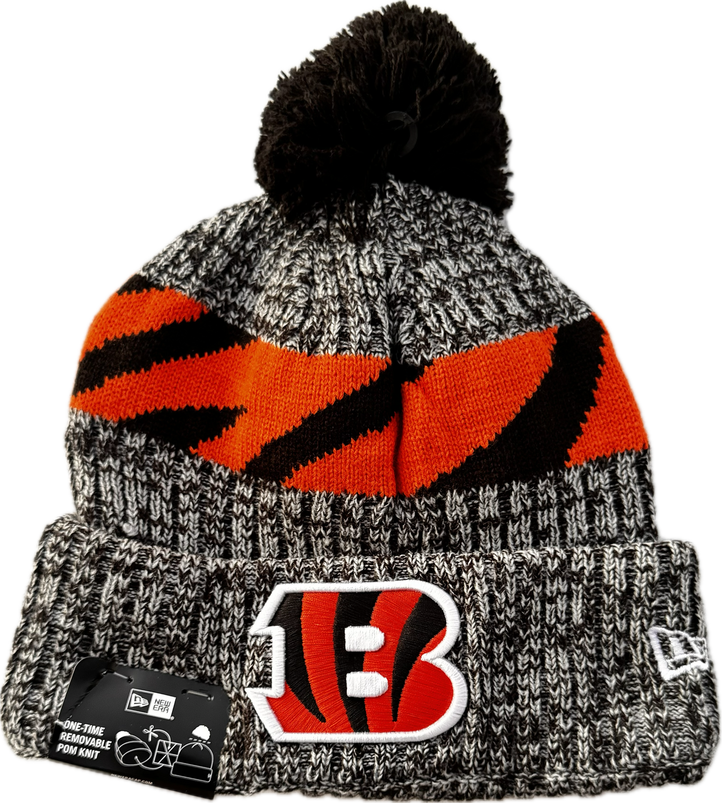 Cincinnati Bengals New Era Lined Pom Knit Beanie